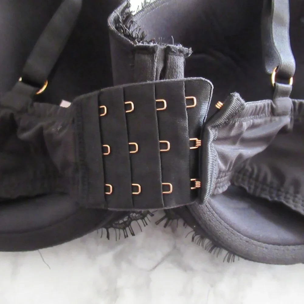 Victorias Secret Bra 36DDD Black Lace Dream Angels Lined Demi Underwire - Picture 4 of 7